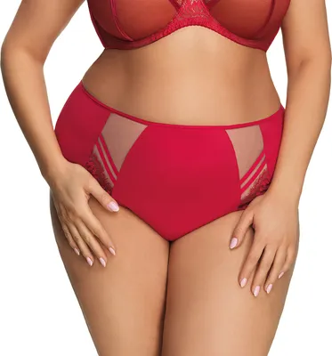 Produktbild von Gorsenia Damen Slip Unterhose Tüll Spitze hoher Bund K497 Paradise, schwarz, 3XL