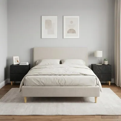 Immagine prodotto di Maison Exclusive - Comodini, set di 2 pezzi, colore nero, dimensioni 43 x 34,5 x 48 cm, materiale: legno composito
