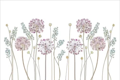 Produktbild von Fototapete Blumen - Vliestapete - Bildtapete UV-beständig Pflanzen pastell Vintage Wandtapete geruchsfrei