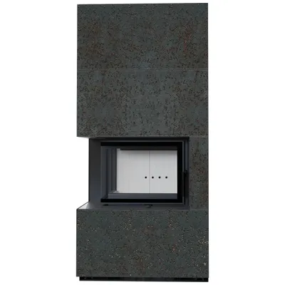 Produktbild von Kaminbausatz KRATKI FLOKI BOX links 8 kW Ø 160 Quarzsinter OXIDE NERO