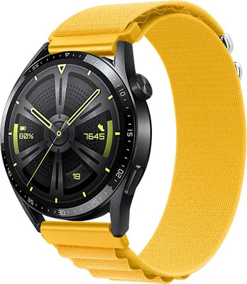 Produktbild von BStrap Nylon Loop Armband für Xiaomi Amazfit GTR 2 / GTR 47mm, yellow