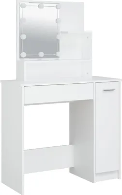 Produktbild von Cloris Designermöbel Schminktisch mit LED Weiß 86,5x35x136cm - 2026Neu618082 - Kindertische