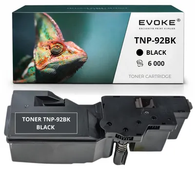 Produktbild von Evoke Kompatible Tonerkartusche für den Drucker Konica Minolta TNP-92BK AE1Y150 TNP92, Schwarz, 6.000 Seiten, kompatibel mit Bizhub C3120i