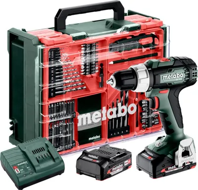 Produktbild von Metabo Akku-Bohrschrauber BS 18 L Set, incl. 2x Akku Li-Power 2 Ah, Ladegerät, Zubehör, Kunststoffkoffer