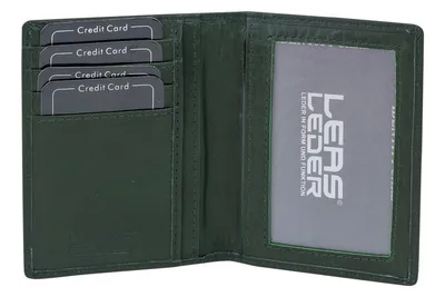 Produktbild von Ausweis- und Kreditkartenhülle LEAS in Echt-Leder, grün - Card-Collection