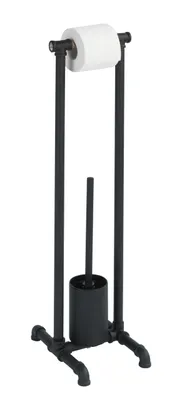 Produktbild von WENKO Stand WC-Garnitur Osuna, Schwarz, Metall schwarz