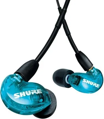 Obrázek produktu pro Shure AONIC 215, Kabel, Hovory/hudba, Sluchátka s mikrofonem, Modrá, Průsvitné