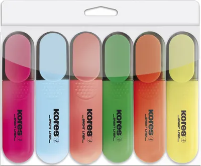 Zdjęcie produktu dla Zakreślacz Kores "BRIGHT LINER", opakowanie 6 sztuk