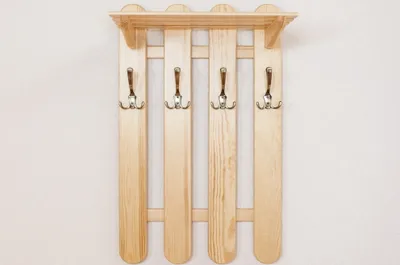 Produktbild von Garderobe Kiefer massiv Vollholz natur Junco 353 – Abmessungen: 80 x 50 x 29 cm (H x B x T)