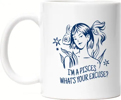Produktbild von Fische Sternzeichen Tasse Weiss Pisces Horoskop Geschenkidee Februar März Geburtstag