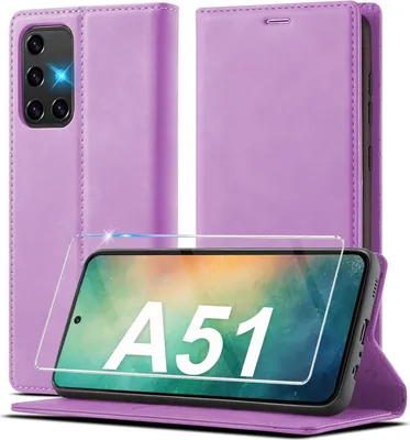 Image de A51 Housse Housse cuir Wallet antichoc Violet - Ailicici