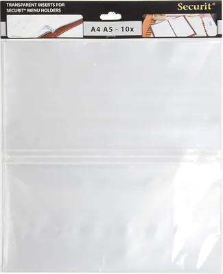 Produktbild von Securit Einleger für Speisekarten Mappe Hochformat 10 Stück