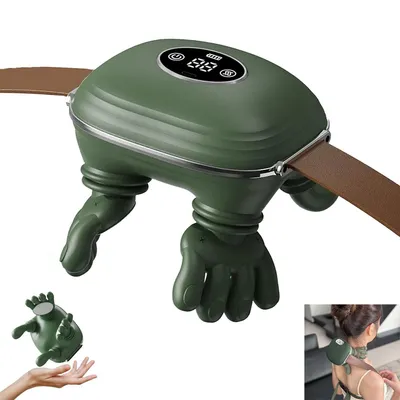 Produktbild von 4D kabelloser Nackenmassagegerät, elektrisch für Nacken und Schultern, mit Wärmefunktion, 2 Massagearten und 2 Heizstufen (grün)