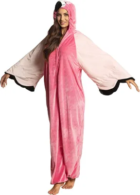 Produktbild von B88068-180 pink-rosa Kinder Mädchen Junge Flamingo Kostüm-Overall bis max.180 cm Körpergröße