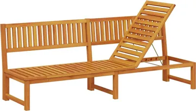 Immagine prodotto di Lettino prendisole vidaXL, colore naturale, 200 x 57 x 75 cm, legno massello di acacia