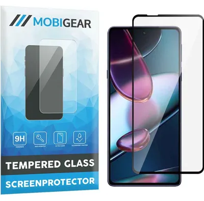 Produktbild von Mobigear Premium Displayschutzfolie für Motorola Edge X30, gehärtetes Glas, Displayschutz - kompatibel mit Hüllen, schwarz
