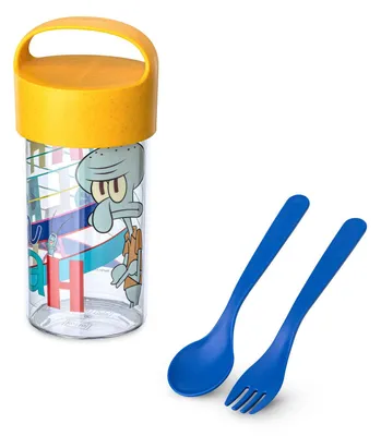Obrázek produktu pro Box/láhev 500 ml se sadou příborů Buddy Snack SpongeBob Sépiák, KOZIOL