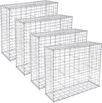 Produktbild von SONGMICS Gabione 4 Stück 100 x 80 x 30 cm Steinkorb für Gartenzaun GGB483