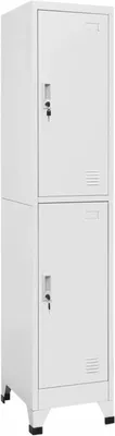 Produktbild von Schließfachschrank Metallschrank mit 2 Fächern 38x45x180 cm AbschließBarer Schrank