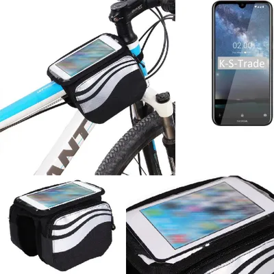 Produktbild von K-S-Trade Rahmentasche Fahrrad-Halterung kompatibel mit Nokia 2.2 (2019) Rahmenhalterung Fahrrad Handyhalterung Fahrradtasche Handy Smartphone