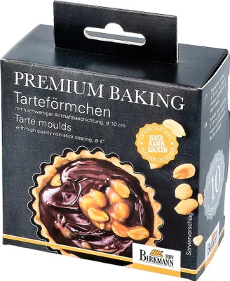 Produktbild von Birkmann Premium Baking Tarteförmchen, mit Hebeboden, Backform, Törtchenform, Kohlenstoffstahl, Ø 10 cm, 882195