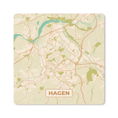 Produktbild von MuchoWow® Mauspad Mousepad Karte - Hagen - Vintage - Stadtplan 20x20 cm - Mousepads - Maus Mat - Pad - Mausunterlage - Desk Mat - Bureauartikeln