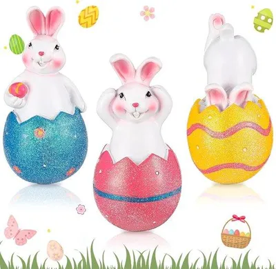 Produktbild von Häusliche Ostereier- Dekoration - 3 Stücke, Wachs, Tisch, Frühlings-Statue, süß, komisch