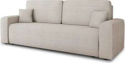Produktbild von Schlafsofa Spark – Sofa mit Schlaffunktion und Bettkasten, Bonellfederkern, Cordbezug, große Schlaffläche, modernes Polstersofa & Bettsofa (Beige (Poso 100))