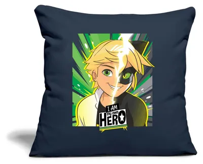 Produktbild von Spreadshirt Miraculous I Am My Own Hero Adrien Cat Noir Kissenbezug 45x45 cm, One size, Navy