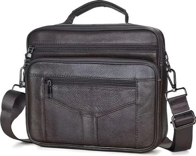 Produktbild von CarryQuest® - Herren Schultertasche Echtleder Kaffee