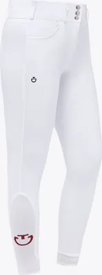 Zdjęcie produktu dla Spodnie jeździeckie damskie Cavalleria Toscana, model Reithose, pełny chwyt, wysoki stan, silikonowe, klasyczny fason, białe, rozmiar 38 (IT44)