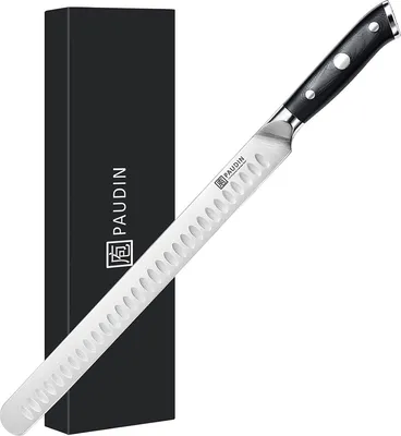 Immagine prodotto di PAUDIN D8 Coltello professionale per prosciutto 30 cm – Coltello da intaglio per salmone, carne e prosciutto – Acciaio inossidabile di alta qualità, manico ergonomico in G10