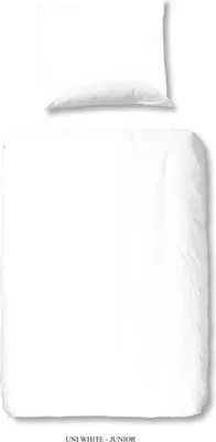 Productafbeelding van Good Morning Peuter dekbedovertrek "uni dessin" - Wit - (120x150 cm) - Katoen