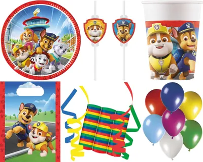 Produktbild von 157-tlg. Set Kindergeburtstag Party Feier Fete Deko Motto Paw Patrol Rescue Heroes