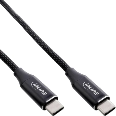 Imagen del producto de Cable USB-C magnético InLine®, conector USB-C/conector USB-C, 100W, color negro, 1 metro