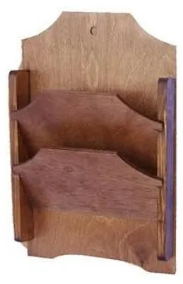 Image de Porte-lettres en bois marron, dimensions 22x6x35 cm (lot de 5)