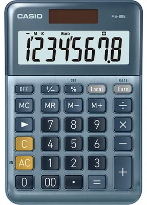 Image de Casio MS-80E - Calculatrice de bureau - 8 chiffres - panneau solaire, pile - bleu