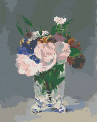 Produktbild von Zuty - Malen nach Zahlen - BLUMEN IN EINER KRISTALLVASE (ÉDOUARD MANET), 40x50 cm, mit Keilrahmen (bereits gespannt)
