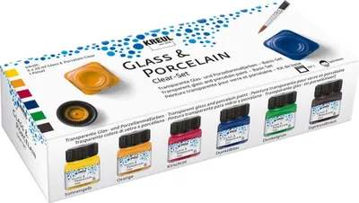 Zdjęcie produktu dla KREUL 16601 Marker do szkła i porcelany bezbarwny, zestaw 6 x 20 ml