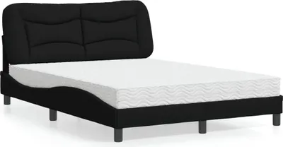 Produktbild von vidaXL Bett mit Matratze "Hvar" Schwarz 120x200 cm Stoff