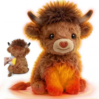 Immagine prodotto di Cuscino riscaldante per bovini di razza Highland, 25 cm, 0,45 kg, adatto al microonde, con coprimento removibile