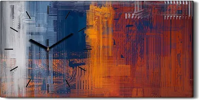 Produktbild von Wohnzimmer-Bild Leinwand Uhr Geräuschlos 60x30 Malerei Abstrakte Kunst - schwarze Hände