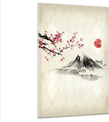 Produktbild von Bilder auf glas - Einteilig - Aquarell asiatisch Landschaft - 80x120cm - Glasbilder - Wandbilder - Bilder - Wanddekoration aus Glas - Glas Bilder - Wandbild auf Glas - GPA80x120-4513