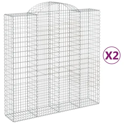 Produktbild von Gabionen mit Hochbogen 2 Stk. 200x50x200/220cm Verzinktes Eisen