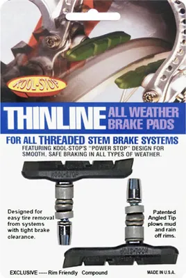 Immagine prodotto di Pastiglie freno Kool-Stop T2 Thinline V-Brake, L=71,8mm asimmetrico, per cerchi in alluminio, nero