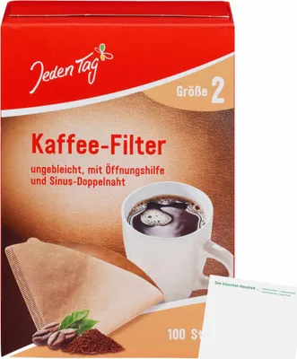 Produktbild von Jeden Tag Kaffeefilter Gr.2 naturbraun (100Stk) + usy Block