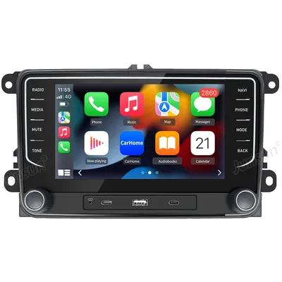 Produktbild von 6+128G Carplay 8kern android auto 7‘’Android14 Autoradio 4GSIM DAB+ Für VW golf 5 6 Touran Polo Passat Seat Jetta GPS Navi WIFI USB FM SWC BT