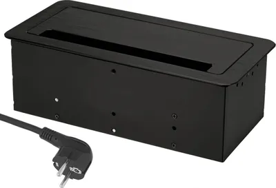 Produktbild von Výsuvná hliníková zásuvka pod omietku, 2-gangová I USB I LAN