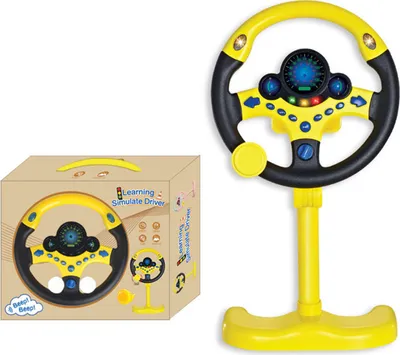 Obrázok produktu pre Detský volant, elektrická detská hračka na volant pre rané vzdelávanie, simulácia, so svetlami a hudbou