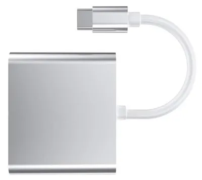 Image de Station d'accueil USB-C 3-en-1 en alliage d'aluminium, résolution 4K HD, débit de 5 Gbps – Hub USB-C polyvalent pour ordinateur portable, souris et clavier